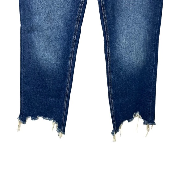 We The Free Free People Mid Rise Straight Leg Cropped Jeans Chewed Hem Size 25 - Picture 6 of 9